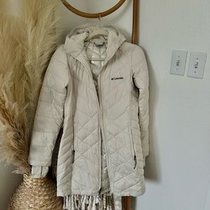 Columbia long line omniheat jacket with thumb holes size xs